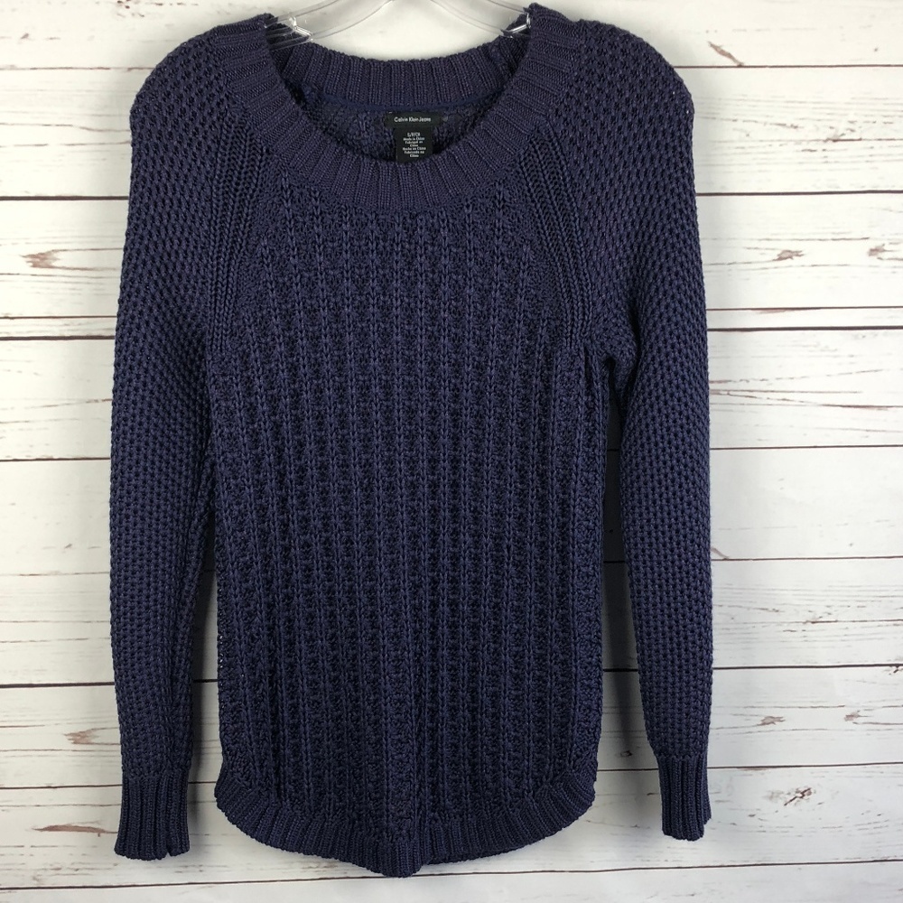Calvin Klein Jeans Rich Purple Chunky Sweater S